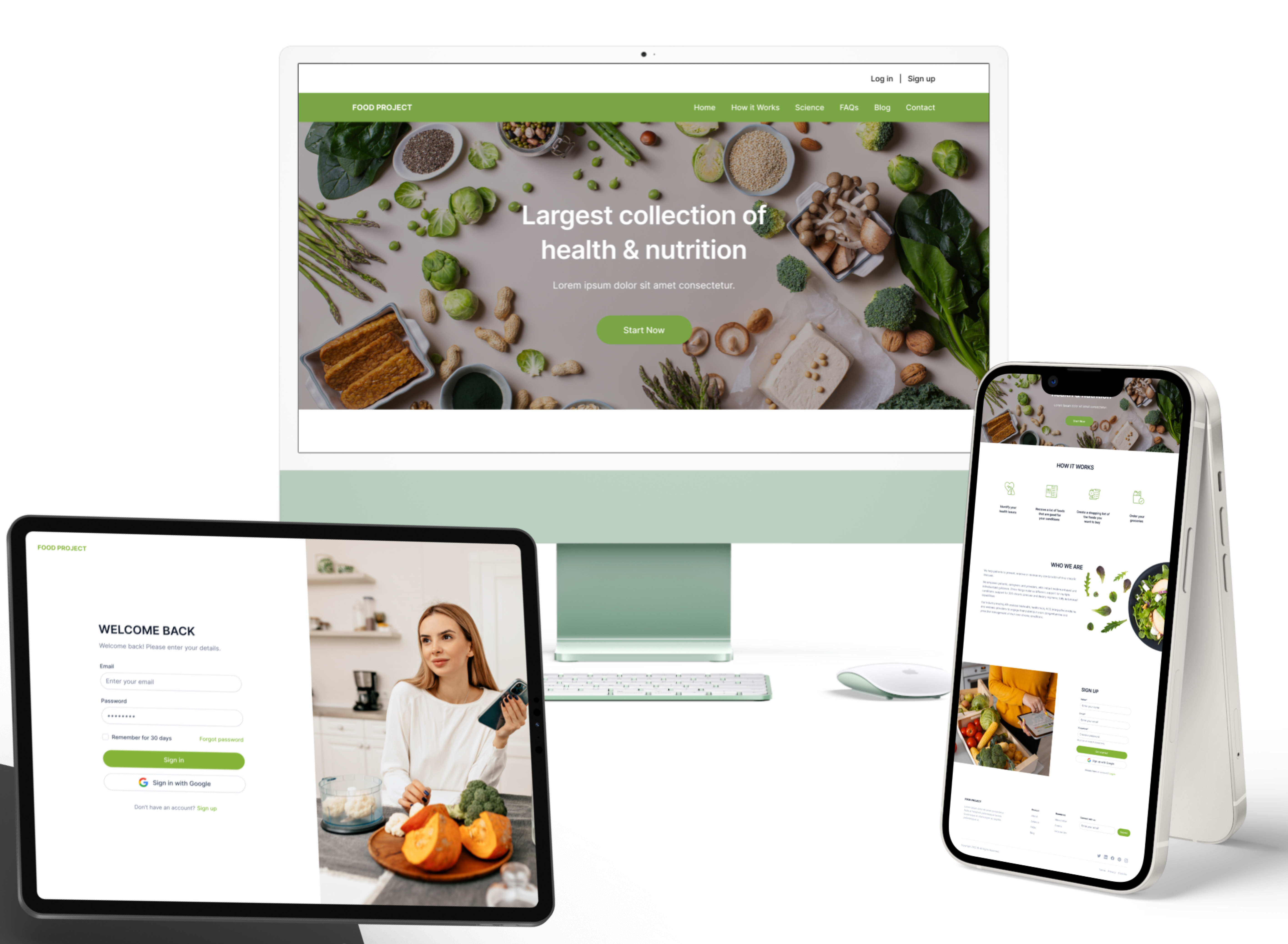 Custom Food Website Development and Software