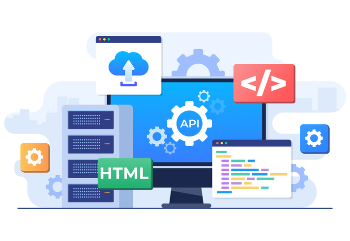 Application Programming Interface concept, API provides the interface for communication between applications.