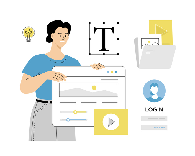 Website template design. Web page design and redesign for websites